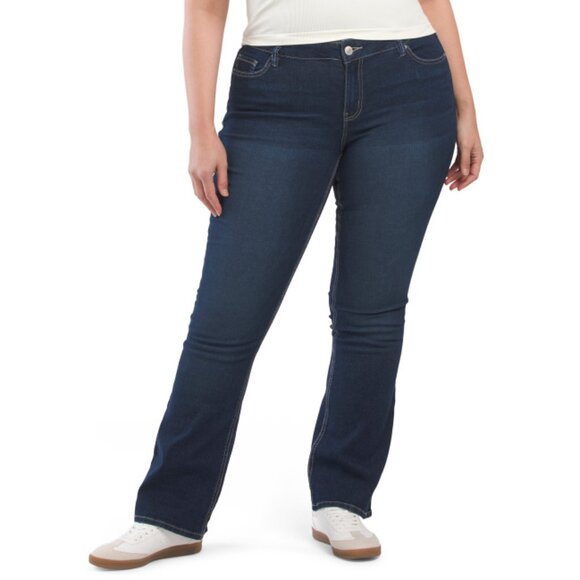 YMI denim Plus Flap Back Pocket Bootcut Jeans - Picture 1 of 2